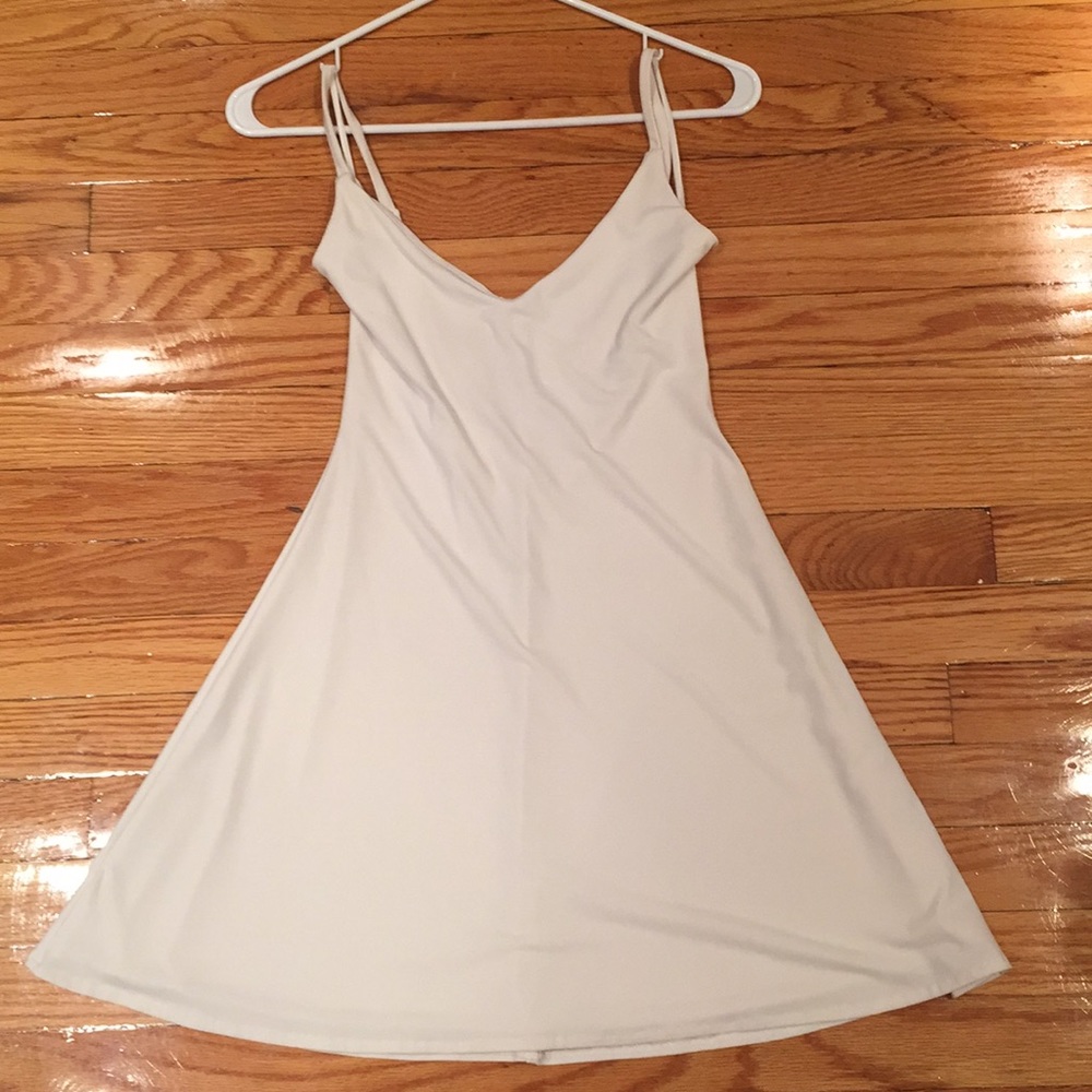 Small lined white strap dress
